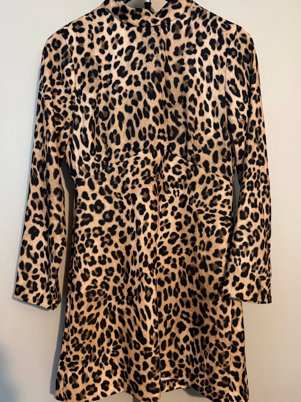 Zara Leopard Print Mini Dress - Tan & Black